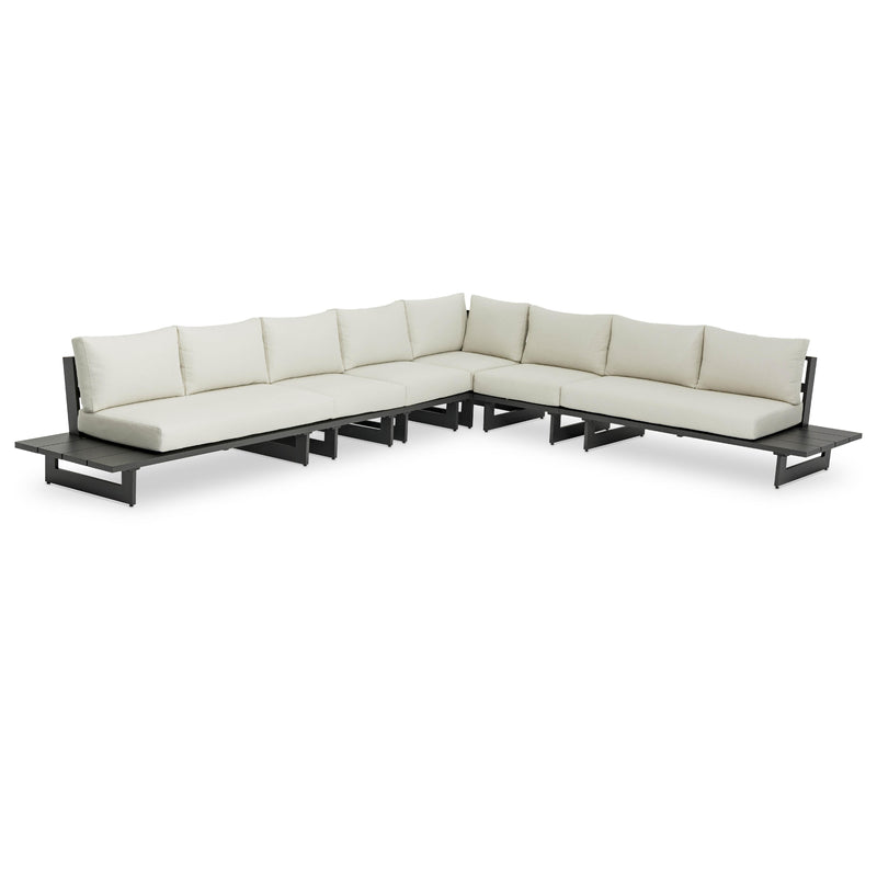 Meridian Maldives Cream Water Resistant Fabric Outdoor Patio Modular Sectional IMAGE 1