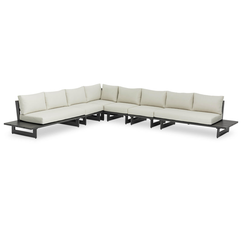 Meridian Maldives Cream Water Resistant Fabric Outdoor Patio Modular Sectional IMAGE 1