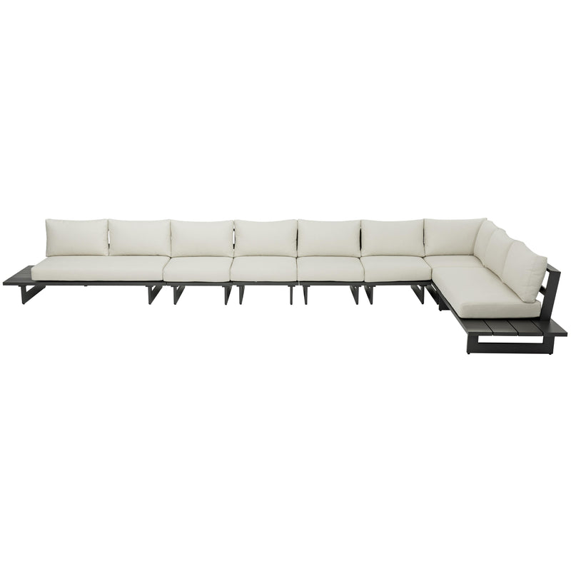 Meridian Maldives Cream Water Resistant Fabric Outdoor Patio Modular Sectional IMAGE 5