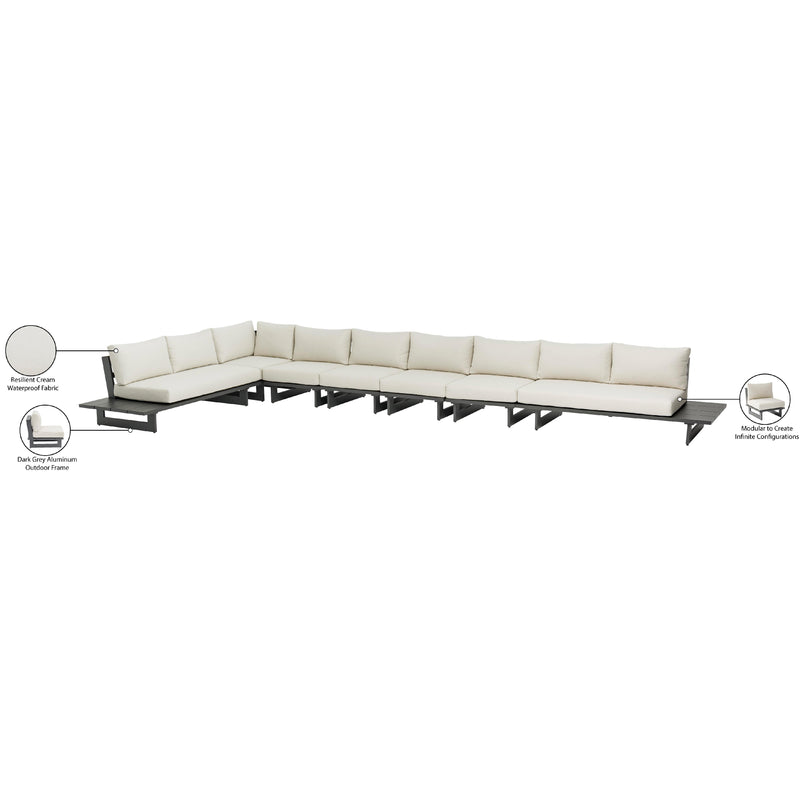 Meridian Maldives Cream Water Resistant Fabric Outdoor Patio Modular Sectional IMAGE 11