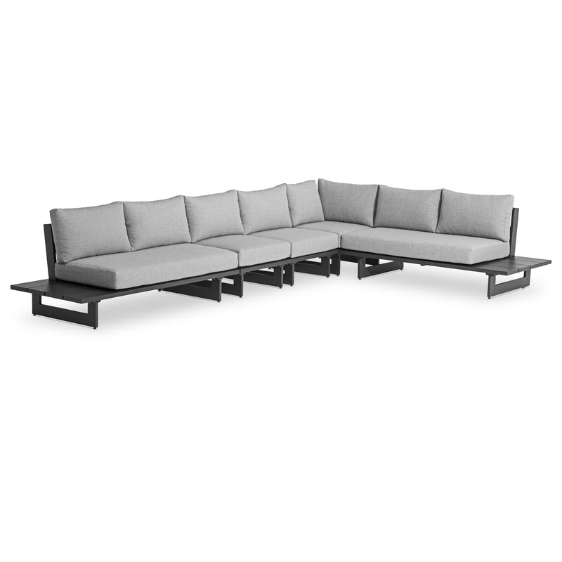 Meridian Maldives Grey Water Resistant Fabric Outdoor Patio Modular Sectional IMAGE 1
