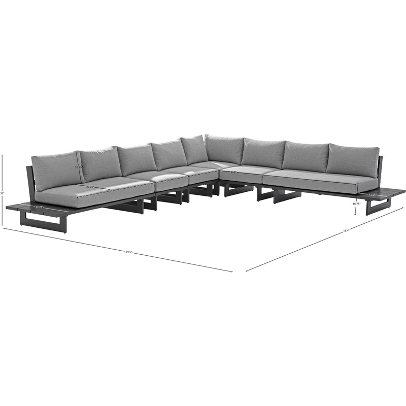 Meridian Maldives Grey Water Resistant Fabric Outdoor Patio Modular Sectional IMAGE 10