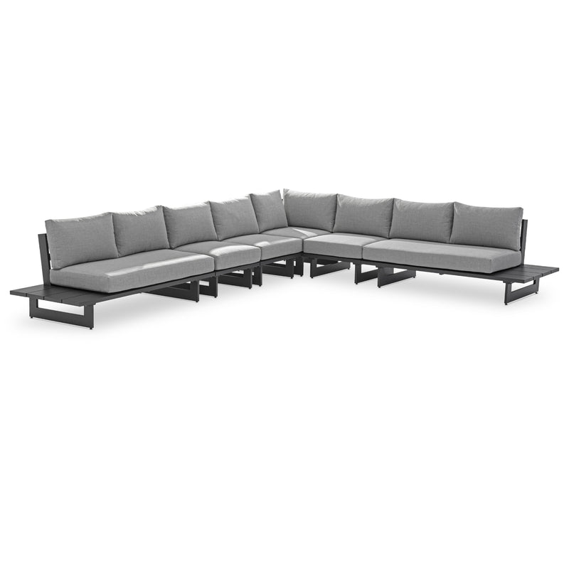 Meridian Maldives Grey Water Resistant Fabric Outdoor Patio Modular Sectional IMAGE 1