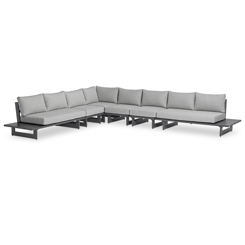 Meridian Maldives Grey Water Resistant Fabric Outdoor Patio Modular Sectional IMAGE 1