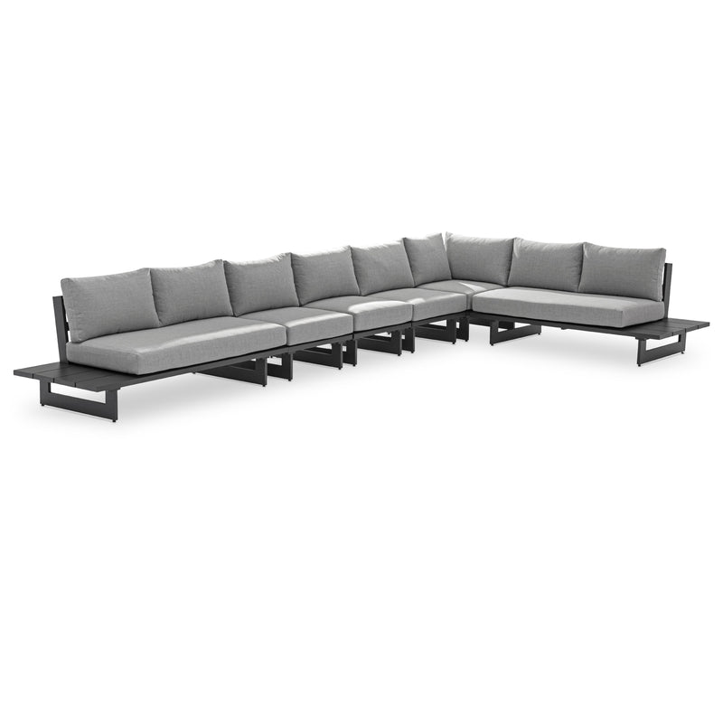 Meridian Maldives Grey Water Resistant Fabric Outdoor Patio Modular Sectional IMAGE 1