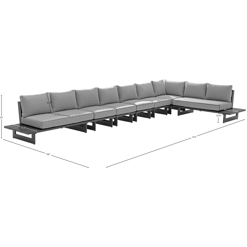 Meridian Maldives Grey Water Resistant Fabric Outdoor Patio Modular Sectional IMAGE 10