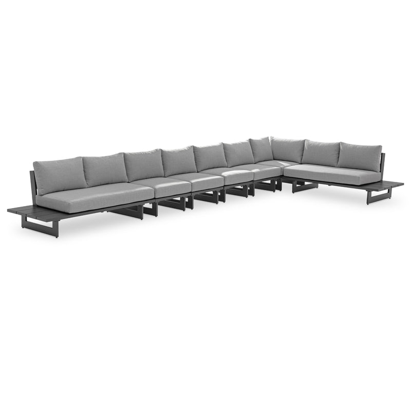 Meridian Maldives Grey Water Resistant Fabric Outdoor Patio Modular Sectional IMAGE 1
