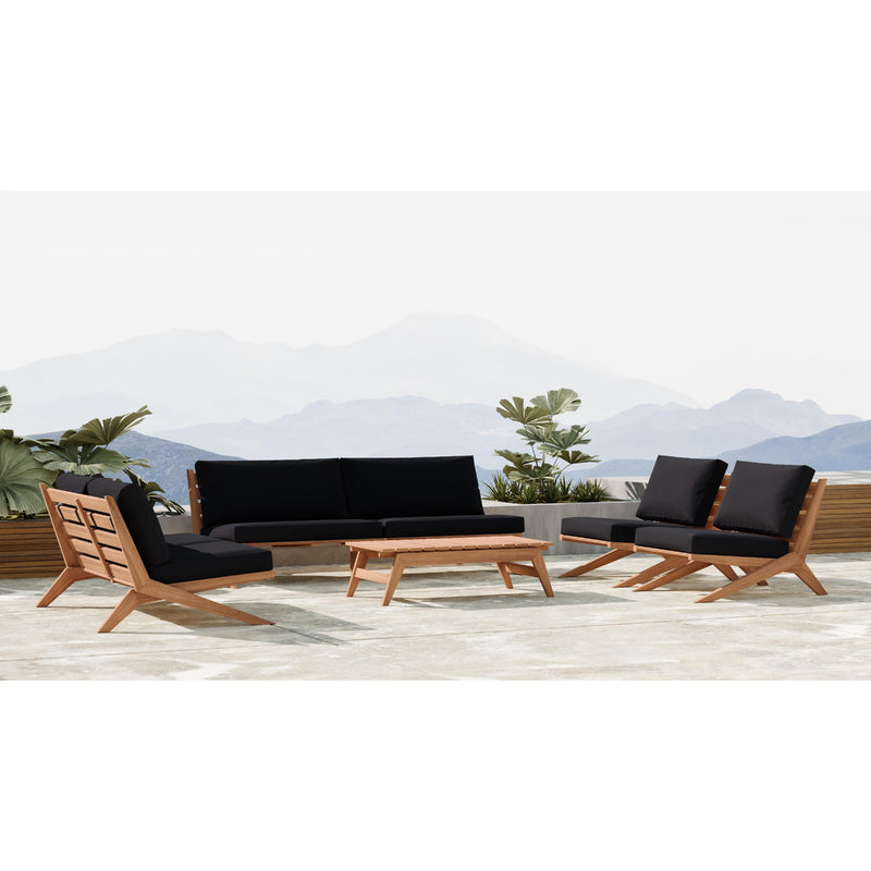 Meridian Tahiti Black Water Resistant Fabric Outdoor Loveseat IMAGE 8