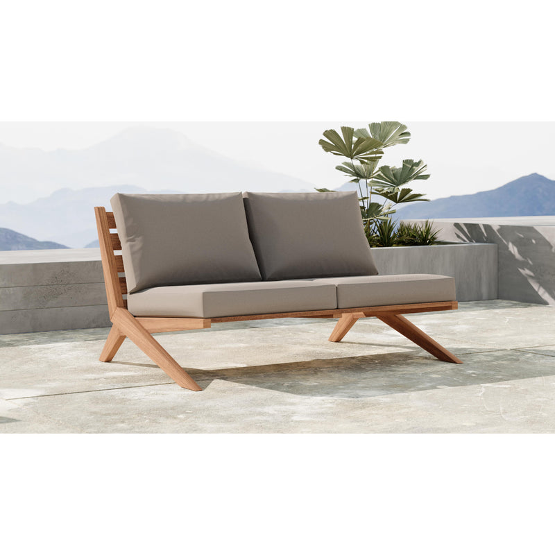 Meridian Tahiti Grey Water Resistant Fabric Outdoor Loveseat IMAGE 2