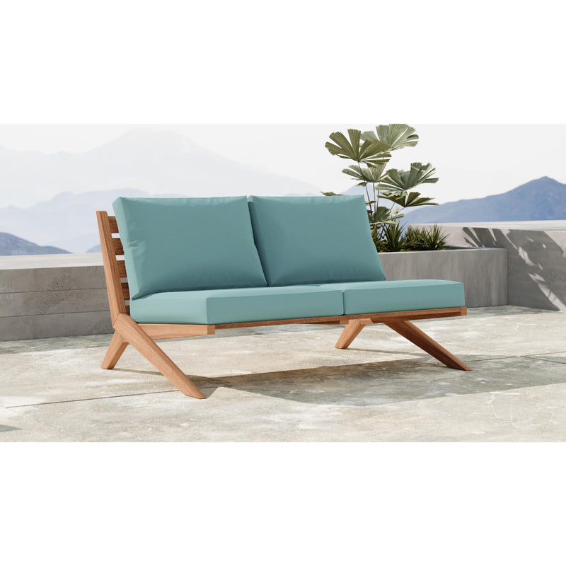 Meridian Tahiti Blue Water Resistant Fabric Outdoor Loveseat IMAGE 2