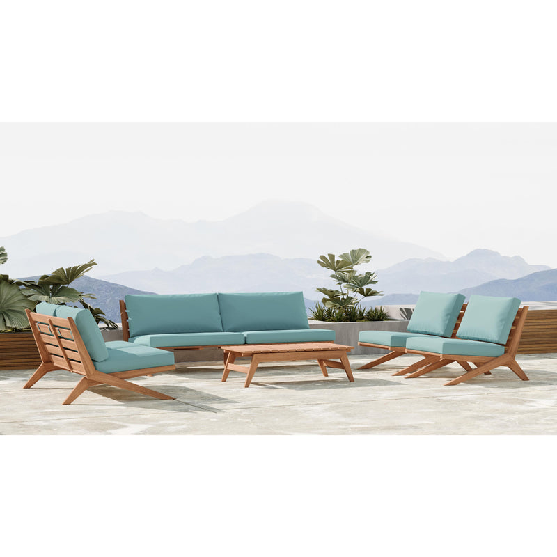 Meridian Tahiti Blue Water Resistant Fabric Outdoor Loveseat IMAGE 8