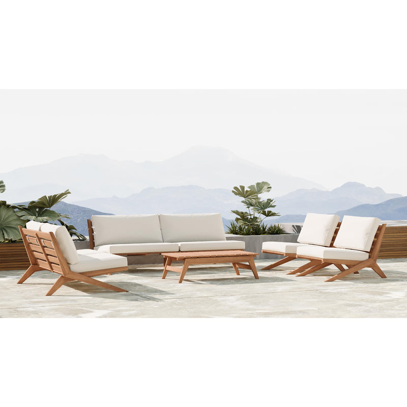 Meridian Tahiti Off White Water Resistant Fabric Outdoor Loveseat IMAGE 8