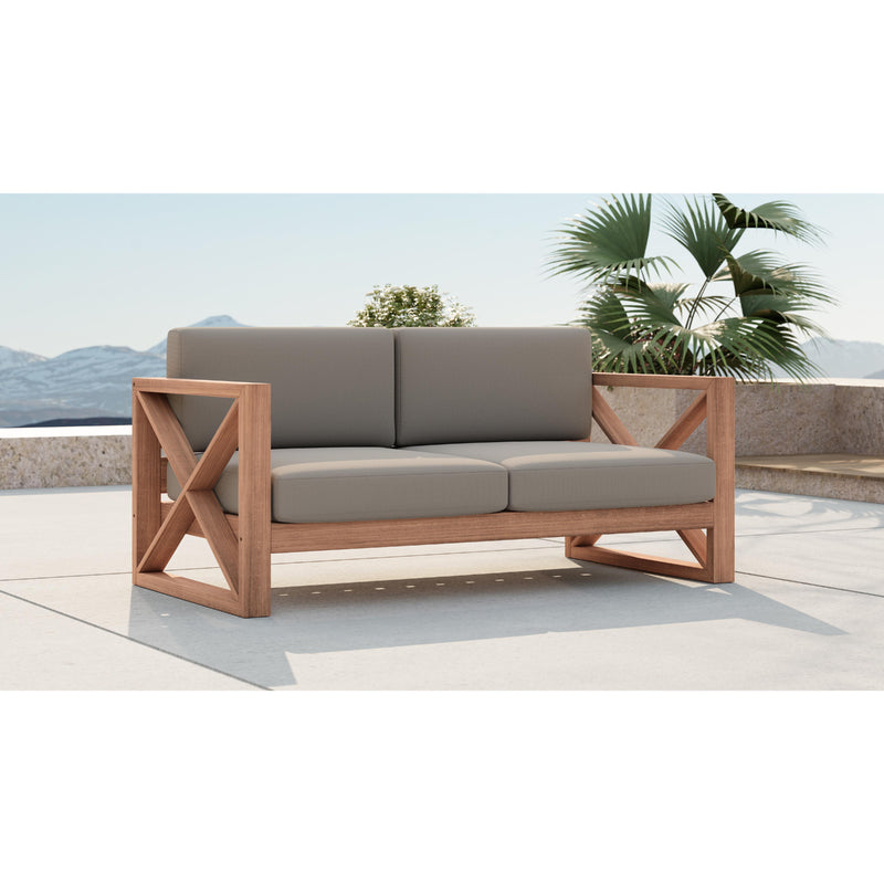 Meridian Anguilla Grey Water Resistant Fabric Outdoor Loveseat IMAGE 2