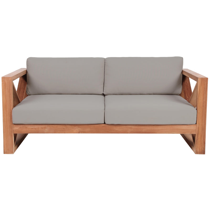 Meridian Anguilla Grey Water Resistant Fabric Outdoor Loveseat IMAGE 5