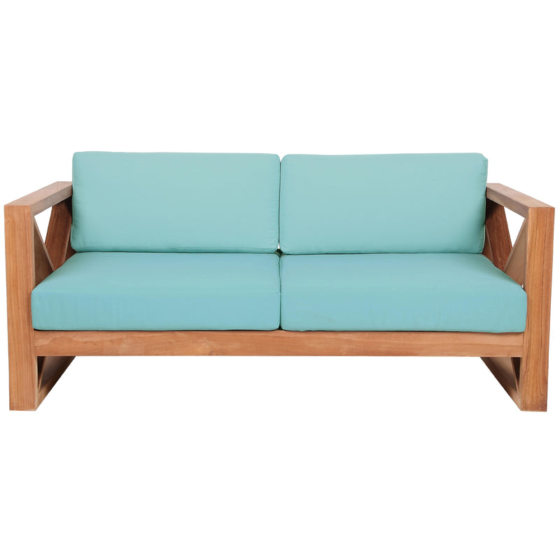 Meridian Anguilla Blue Water Resistant Fabric Outdoor Loveseat IMAGE 5