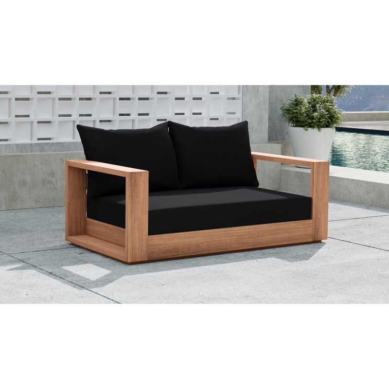 Meridian Tulum Black Water Resistant Fabric Outdoor Loveseat IMAGE 2