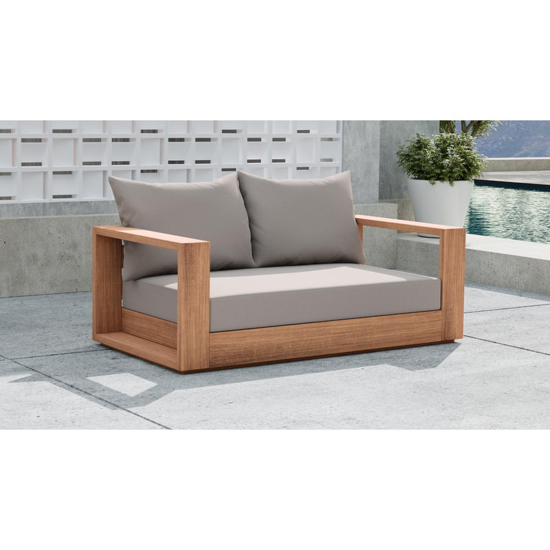 Meridian Tulum Grey Water Resistant Fabric Outdoor Loveseat IMAGE 2