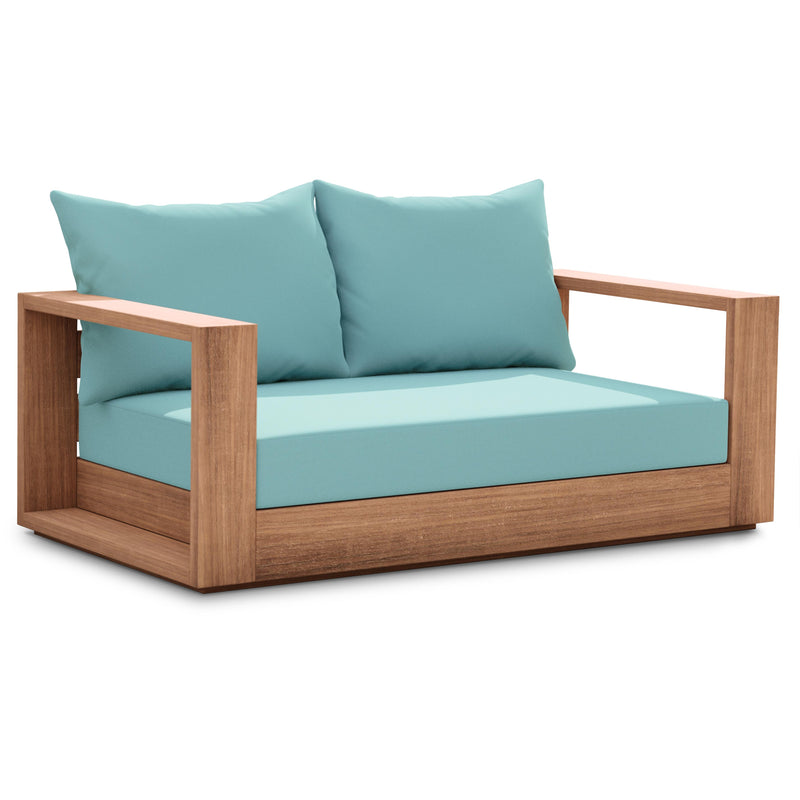 Meridian Tulum Blue Water Resistant Fabric Outdoor Loveseat IMAGE 1