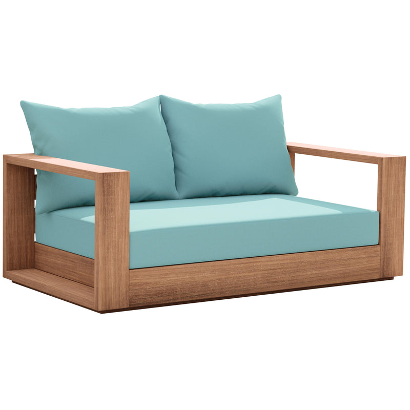 Meridian Tulum Blue Water Resistant Fabric Outdoor Loveseat IMAGE 7