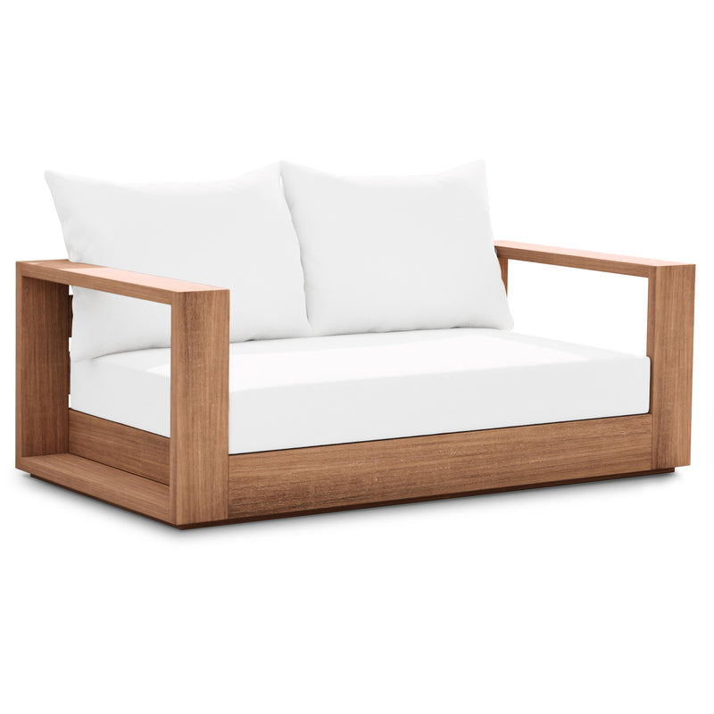 Meridian Tulum Off White Water Resistant Fabric Outdoor Loveseat IMAGE 1