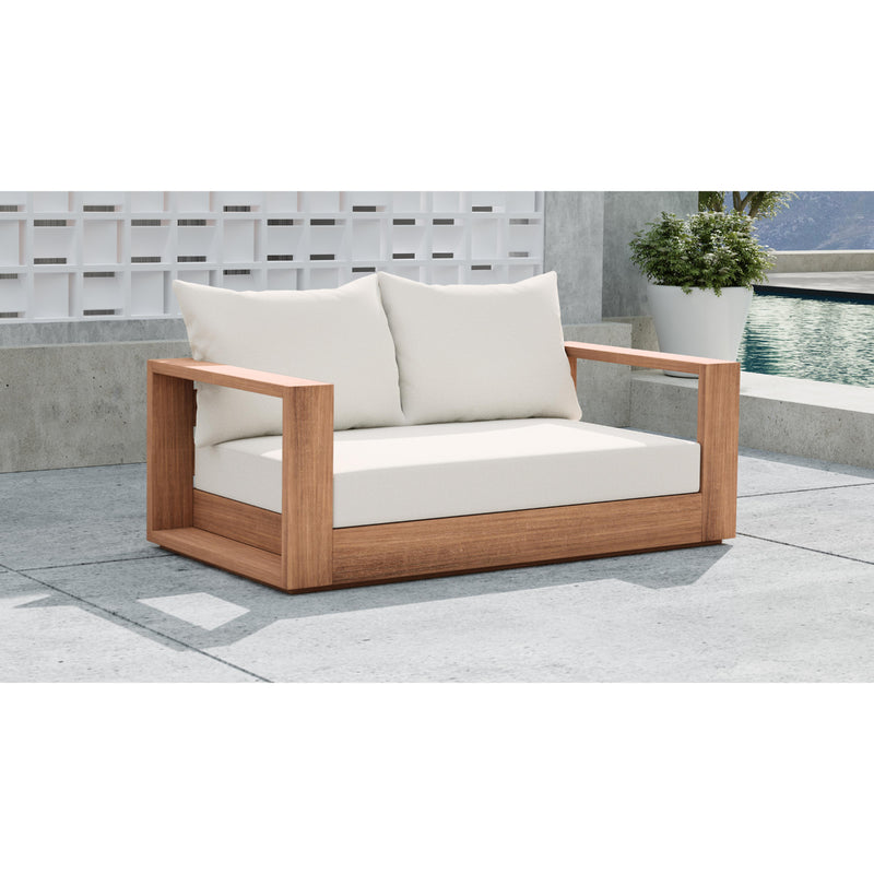 Meridian Tulum Off White Water Resistant Fabric Outdoor Loveseat IMAGE 2