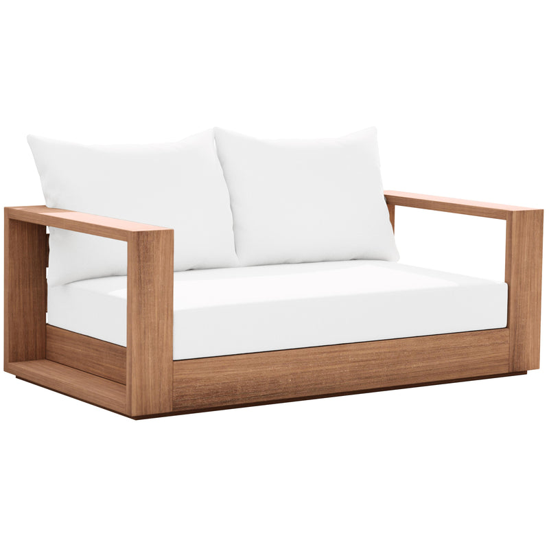 Meridian Tulum Off White Water Resistant Fabric Outdoor Loveseat IMAGE 7