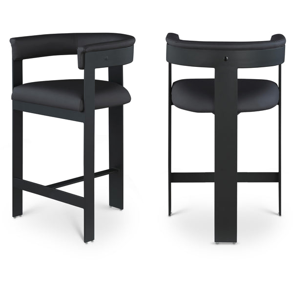 Meridian Romeo Black Vegan Leather Counter Stool IMAGE 1