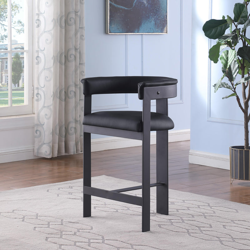 Meridian Romeo Black Vegan Leather Counter Stool IMAGE 2