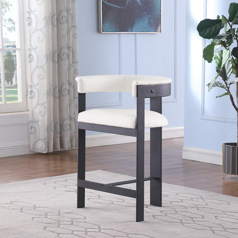 Meridian Romeo Cream Vegan Leather Counter Stool IMAGE 2