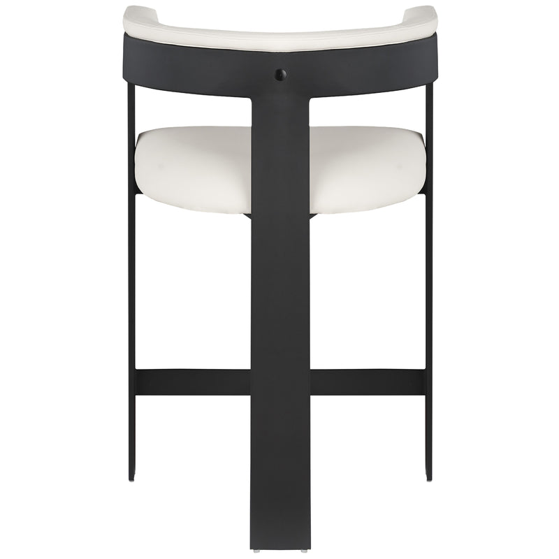 Meridian Romeo Cream Vegan Leather Counter Stool IMAGE 3