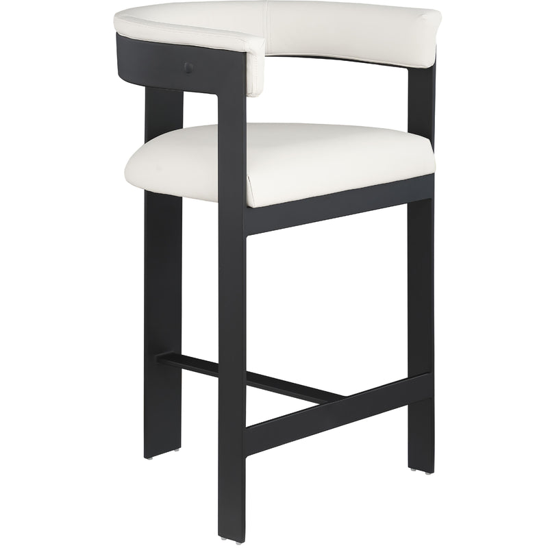 Meridian Romeo Cream Vegan Leather Counter Stool IMAGE 4