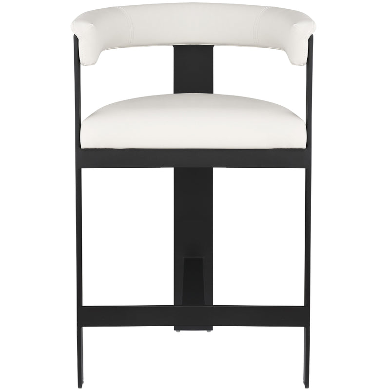 Meridian Romeo Cream Vegan Leather Counter Stool IMAGE 5