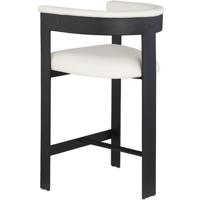 Meridian Romeo Cream Vegan Leather Counter Stool IMAGE 7