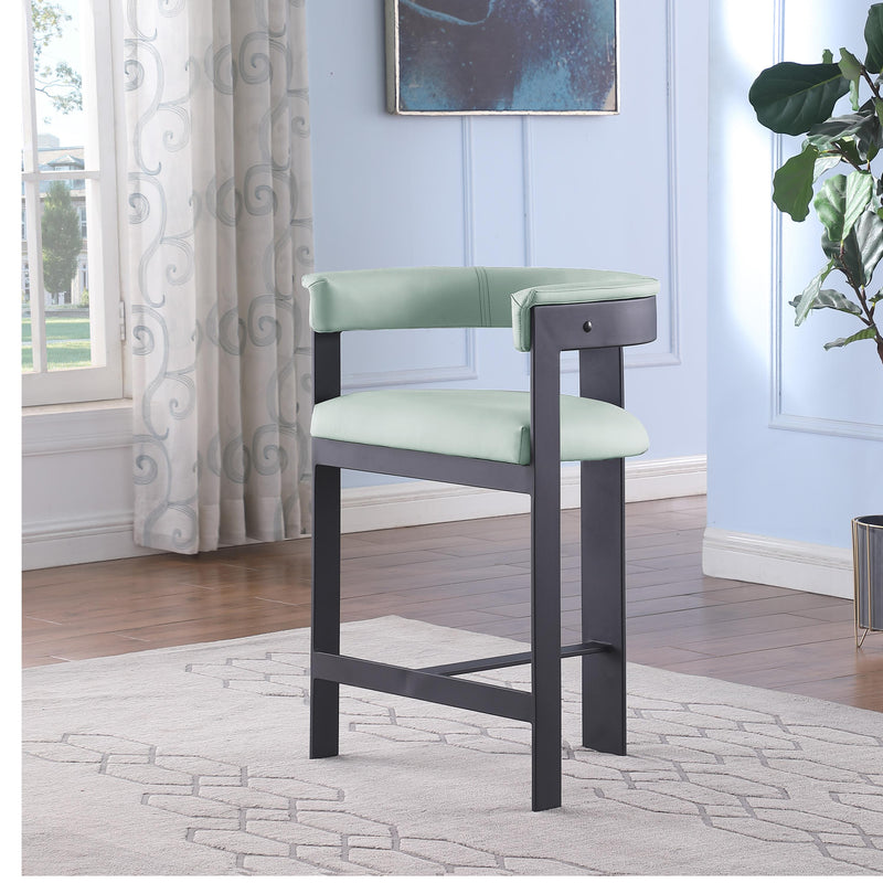 Meridian Romeo Mint Green Vegan Leather Counter Stool IMAGE 2