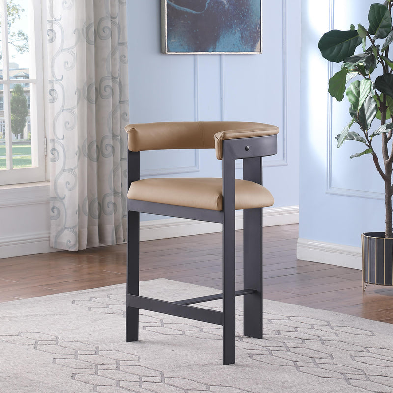 Meridian Romeo Tan Vegan Leather Counter Stool IMAGE 2