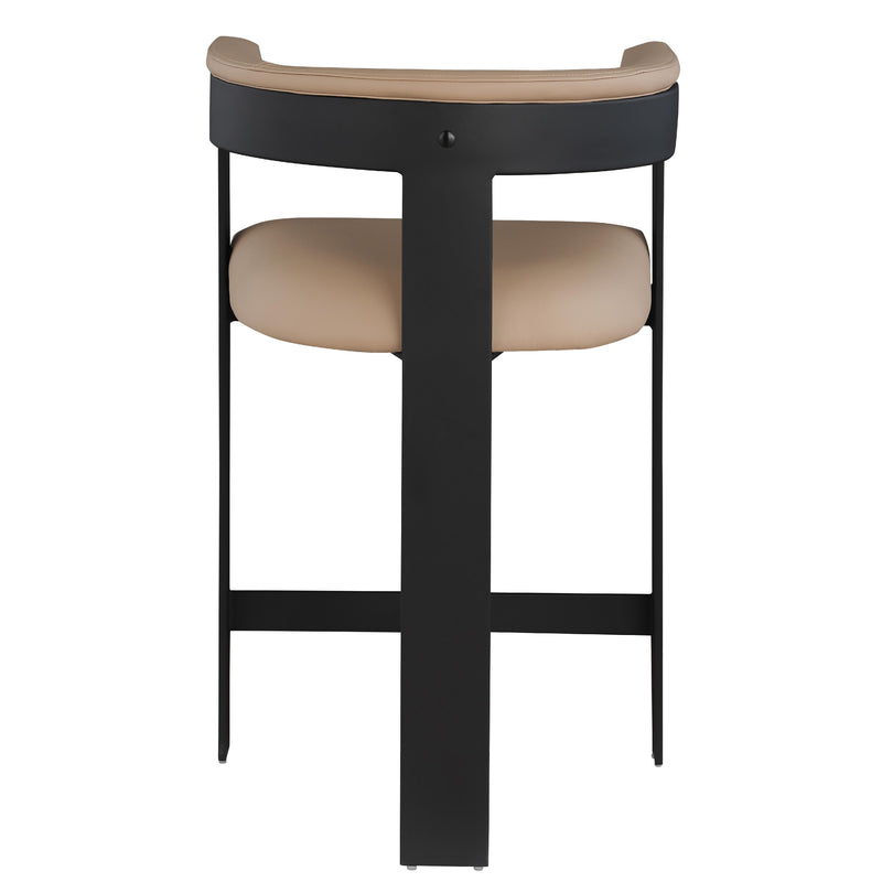 Meridian Romeo Tan Vegan Leather Counter Stool IMAGE 3