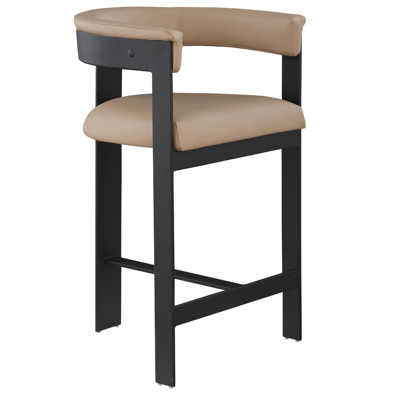 Meridian Romeo Tan Vegan Leather Counter Stool IMAGE 4