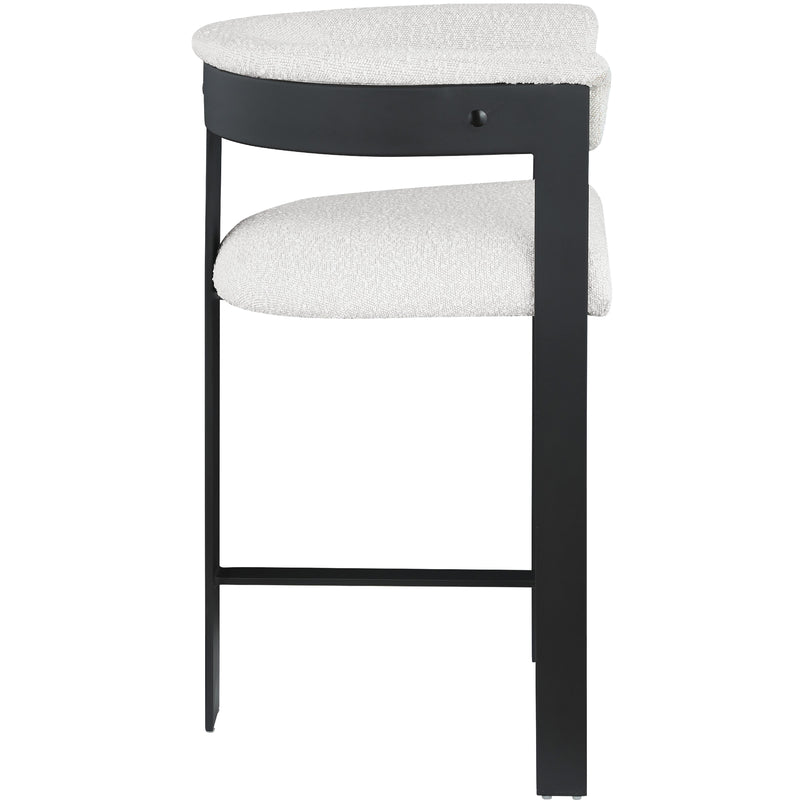 Meridian Romeo Cream Boucle Fabric Counter Stool IMAGE 6