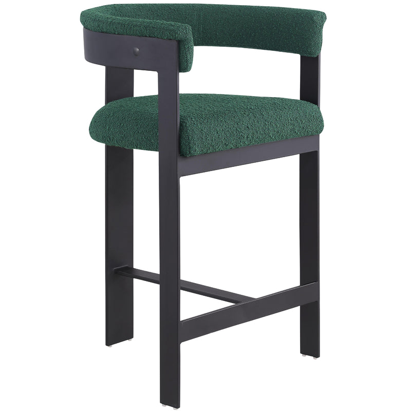 Meridian Romeo Green Boucle Fabric Counter Stool IMAGE 4