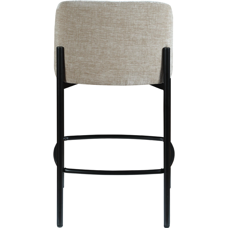 Meridian Burton Beige Chenille Fabric Stool IMAGE 2