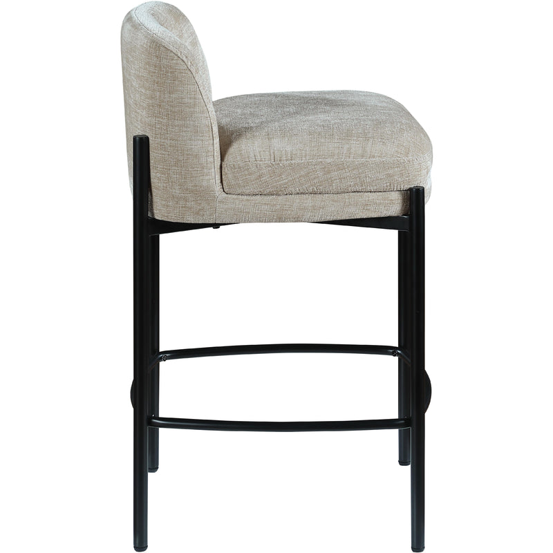 Meridian Burton Beige Chenille Fabric Stool IMAGE 5