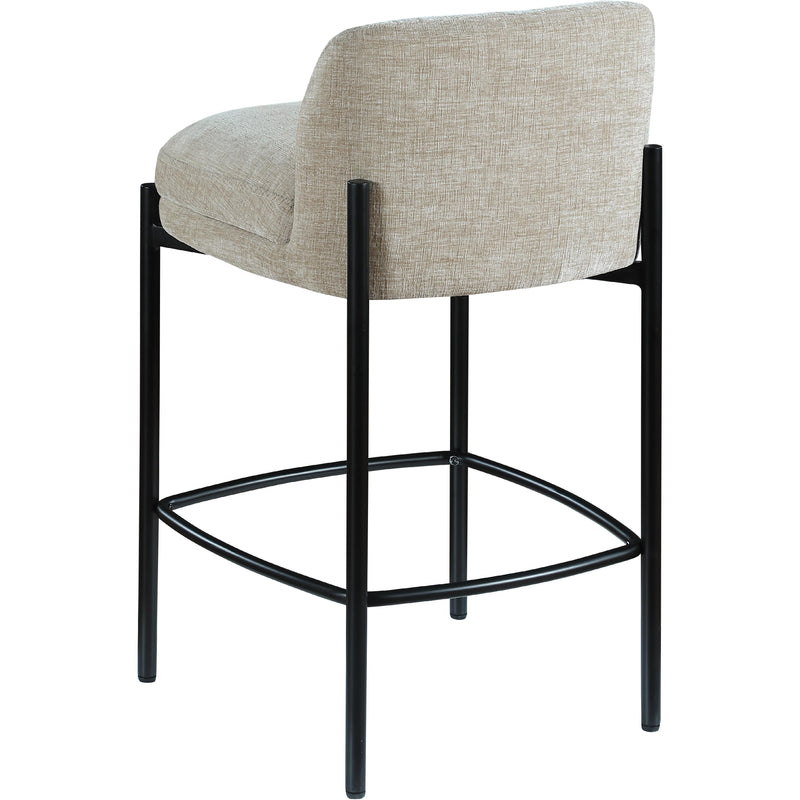 Meridian Burton Beige Chenille Fabric Stool IMAGE 6