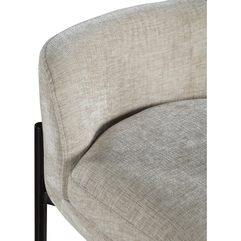 Meridian Burton Beige Chenille Fabric Stool IMAGE 7