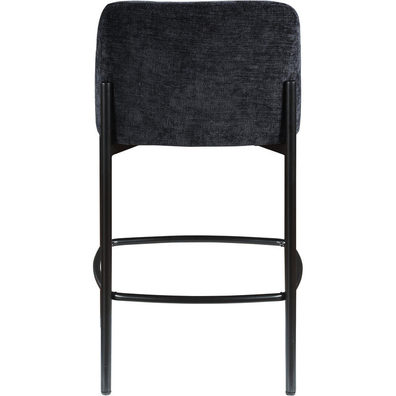 Meridian Burton Black Chenille Fabric Stool IMAGE 2