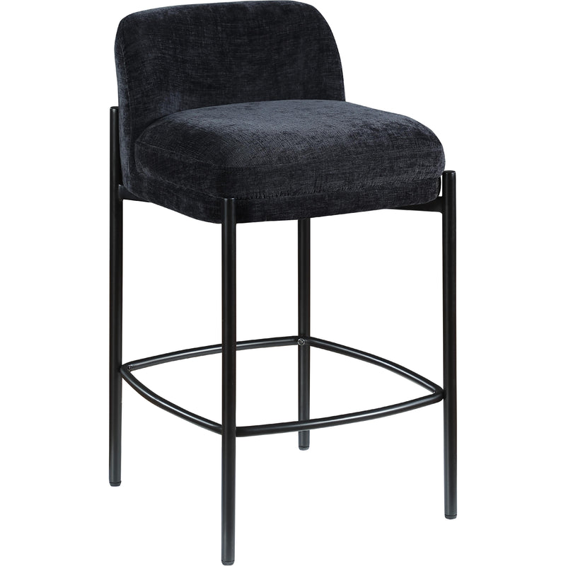 Meridian Burton Black Chenille Fabric Stool IMAGE 3