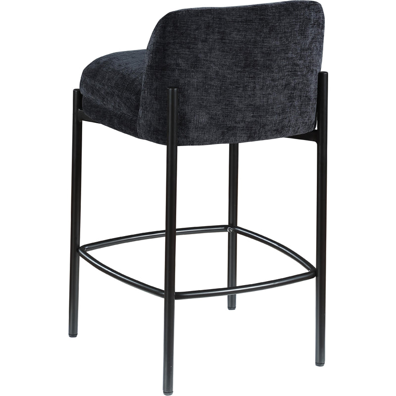 Meridian Burton Black Chenille Fabric Stool IMAGE 6