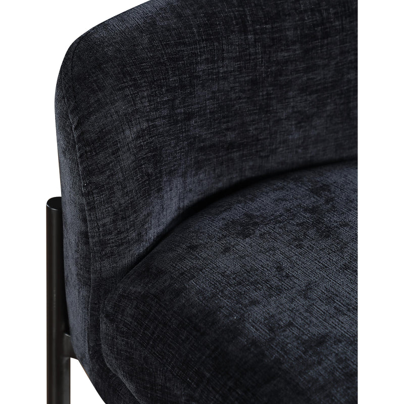 Meridian Burton Black Chenille Fabric Stool IMAGE 7