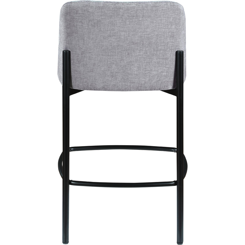 Meridian Burton Grey Chenille Fabric Stool IMAGE 2