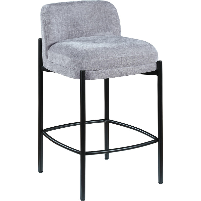 Meridian Burton Grey Chenille Fabric Stool IMAGE 3