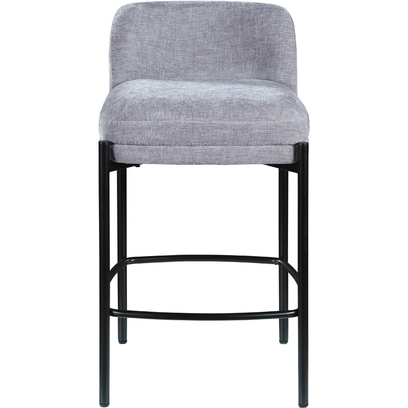 Meridian Burton Grey Chenille Fabric Stool IMAGE 4